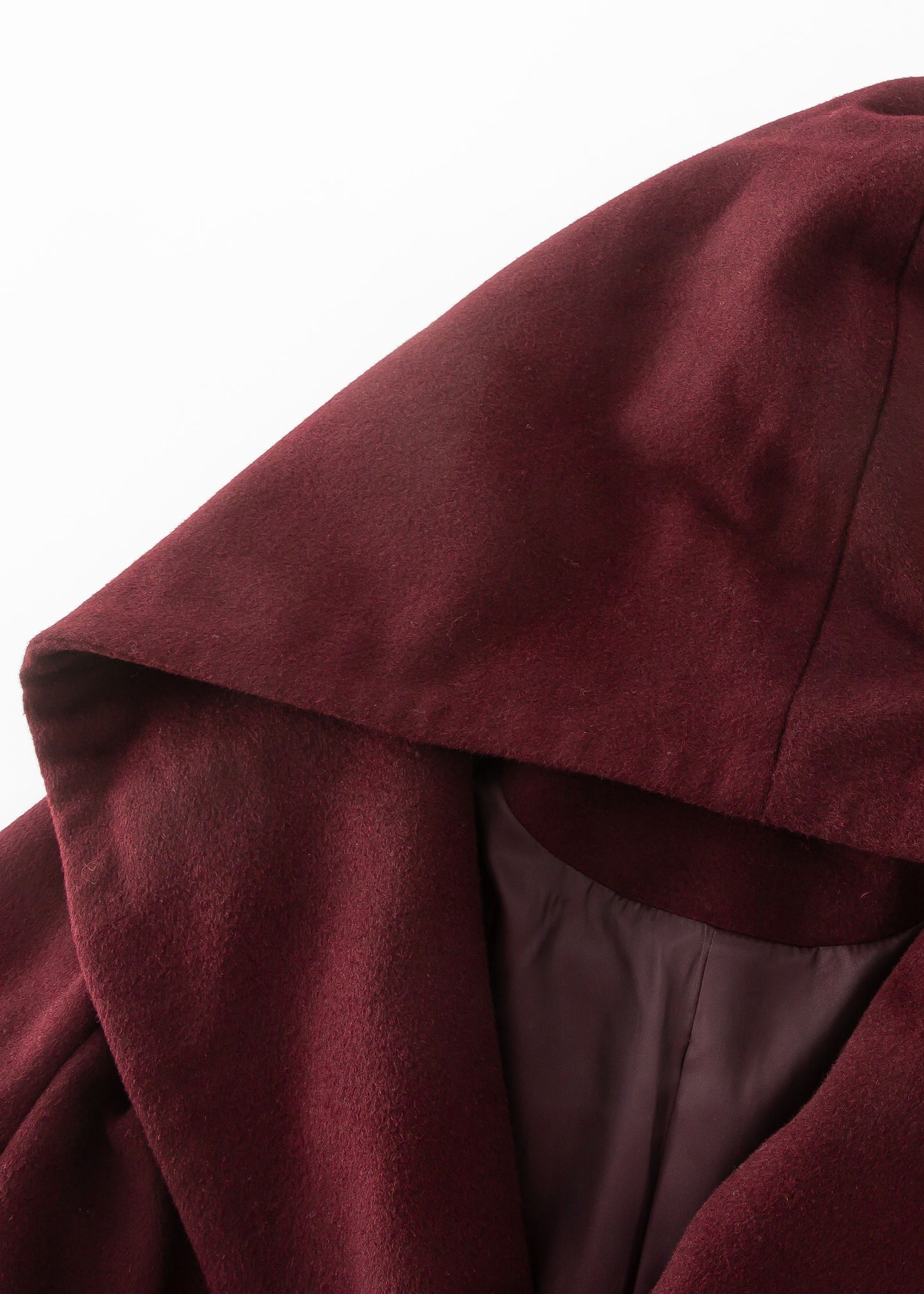 Hooded Wool Asymmetrical Wrap Coat C3567- Size M us8 #CK2301050