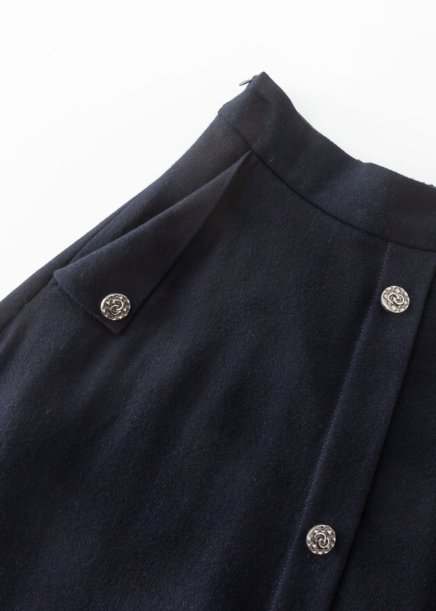 Navy Wool Skirt, Midi Skirt, Womens Skirt C3545