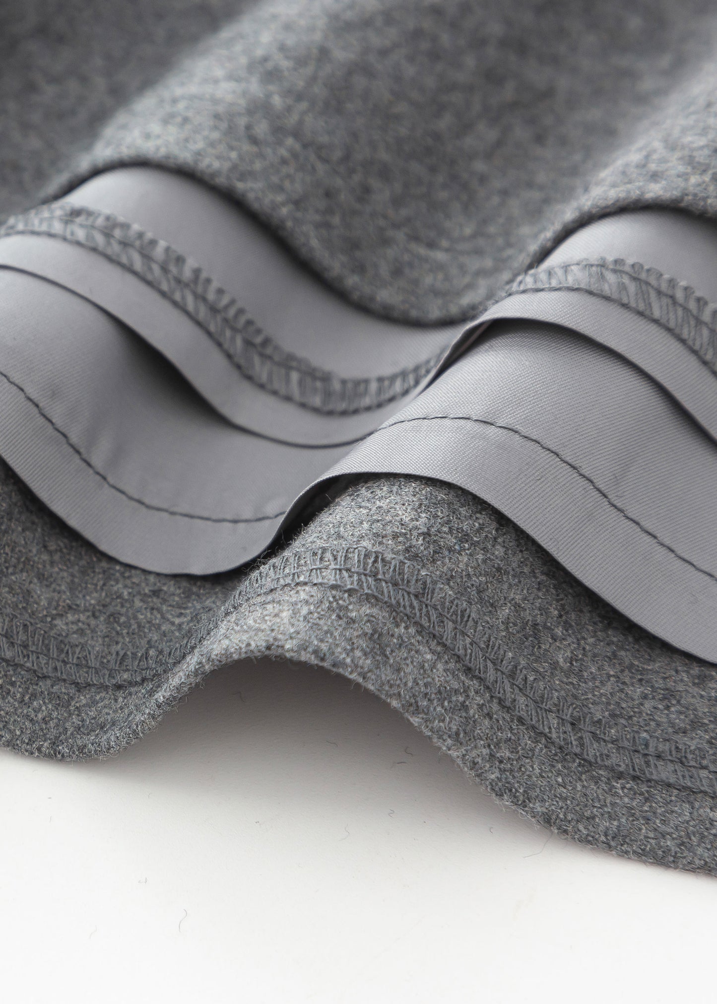 Gray Pleated Long Wool Skirt C5210