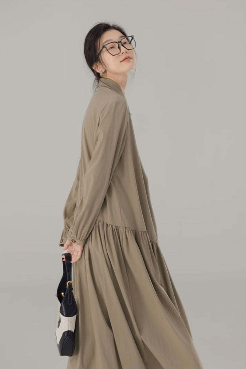 Long sleeves irregular dress for women C3497