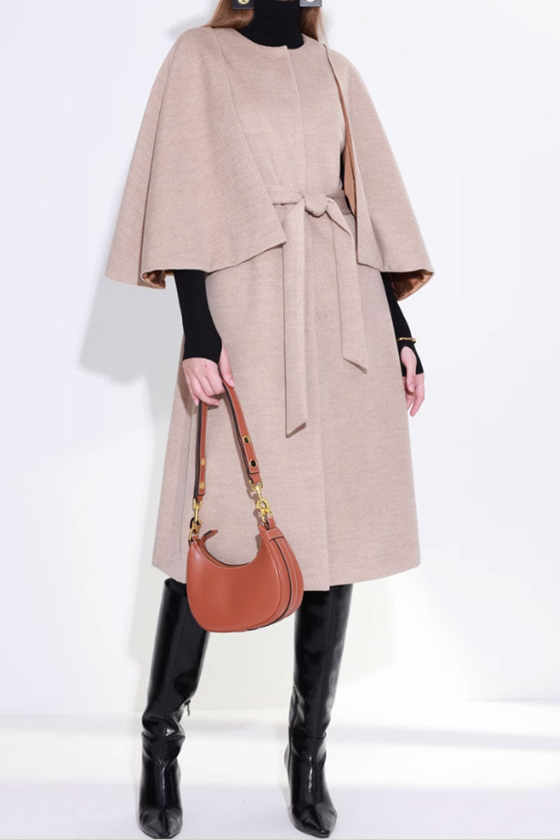 Long winter wool cape coat women C3664