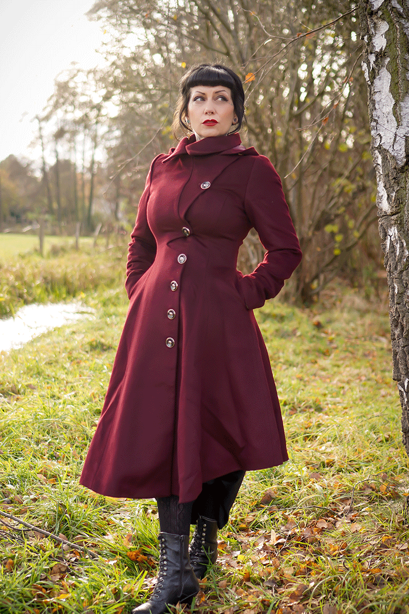 Hooded Asymmetric Winter Wool Coat C3783