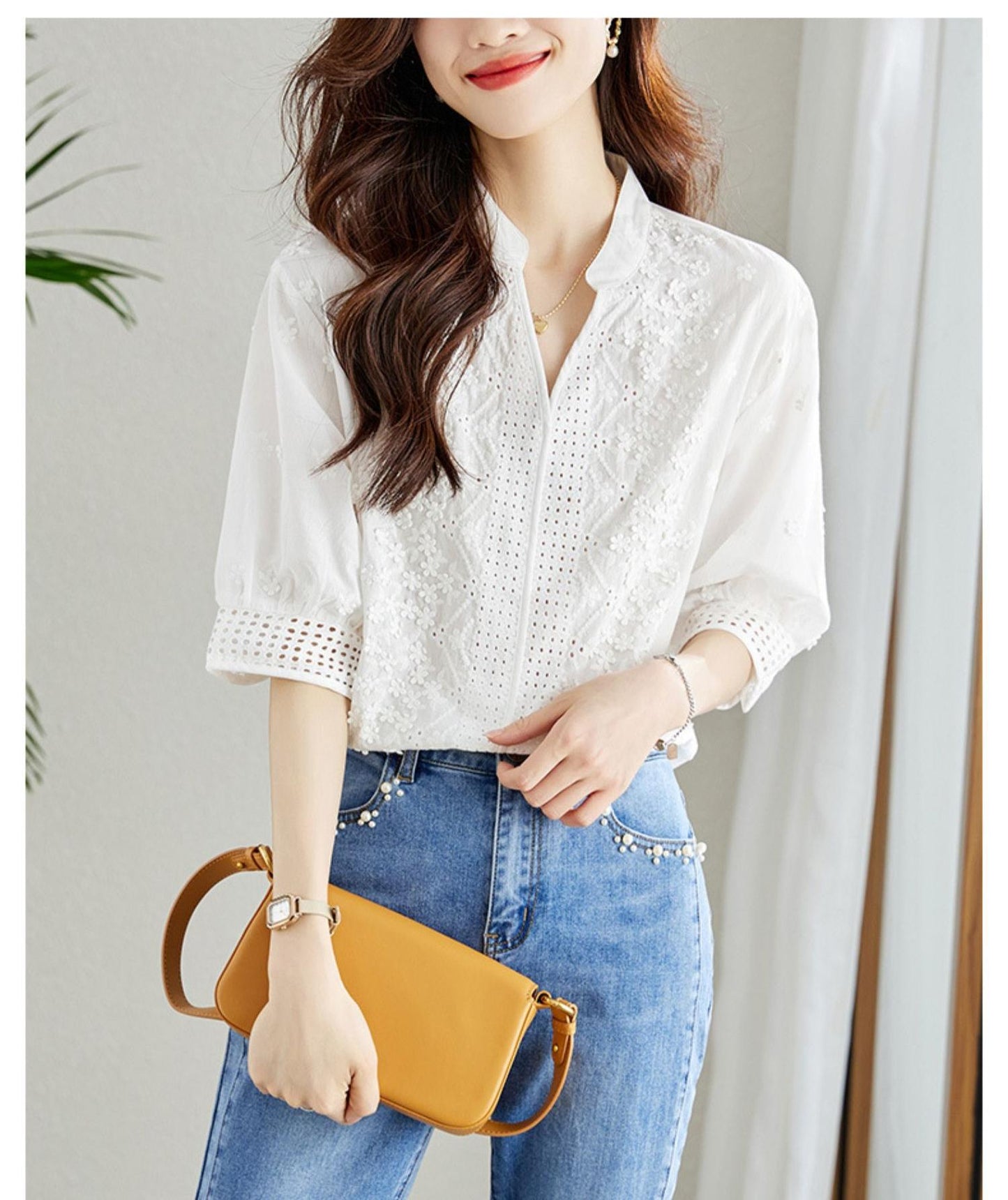 White womens summer shirt top TT5013