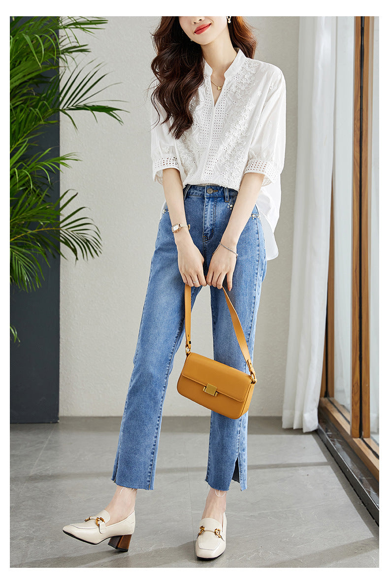White womens summer shirt top TT5013
