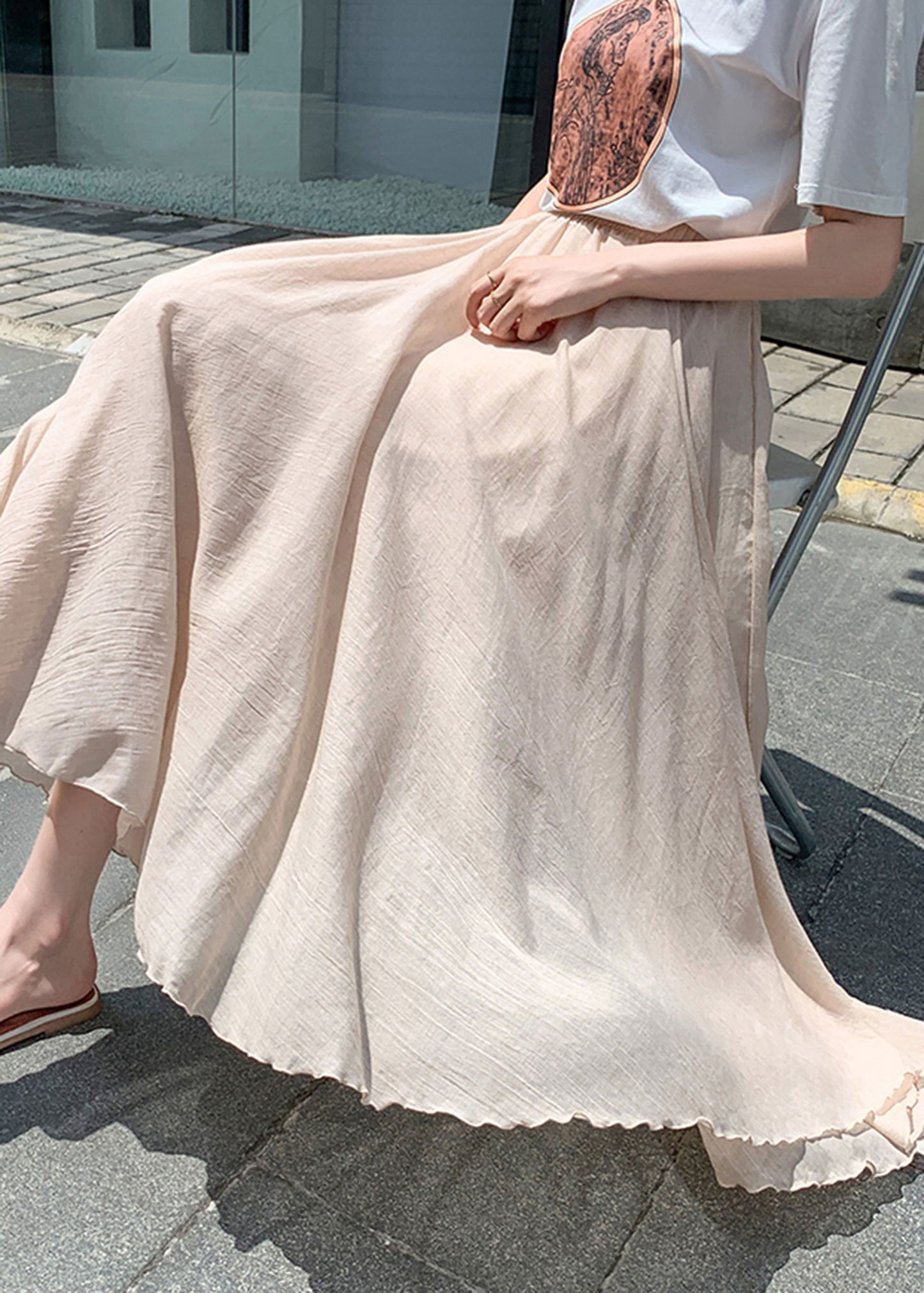 Long elasticated waist tulle skirt women c3883