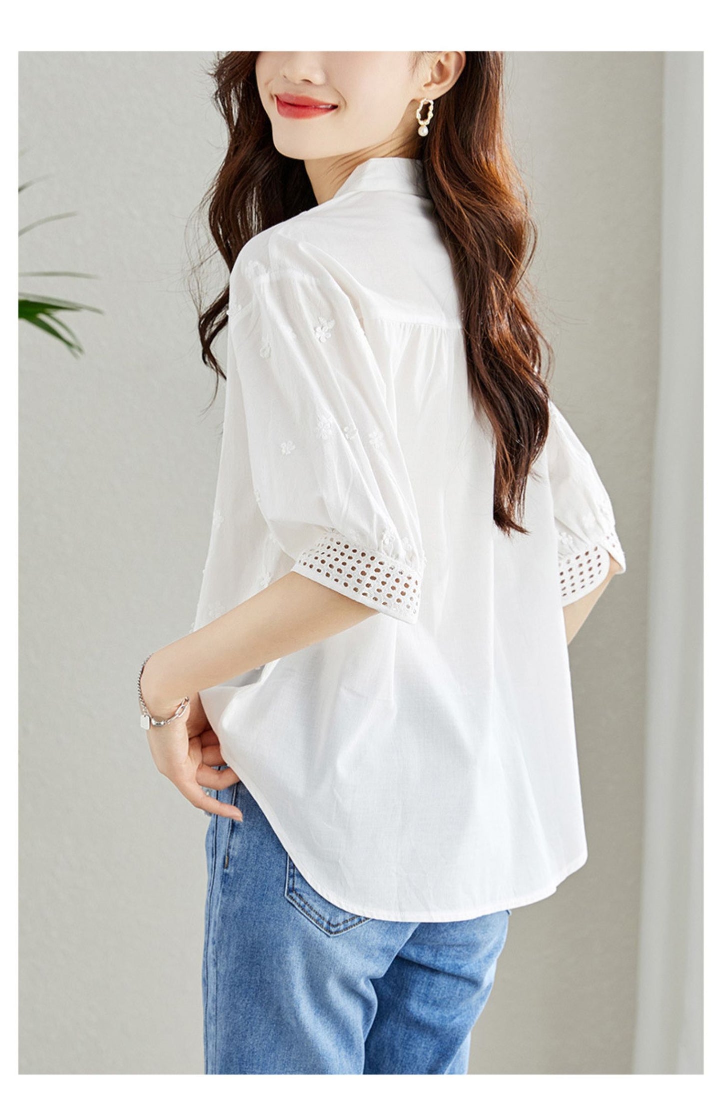 White womens summer shirt top TT5013