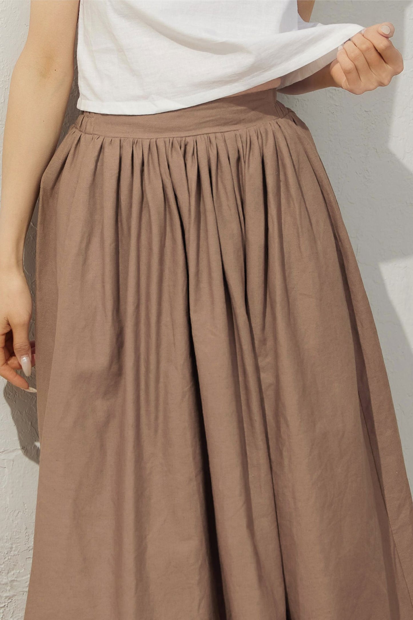 Loose fit summer Linen skirt C3943