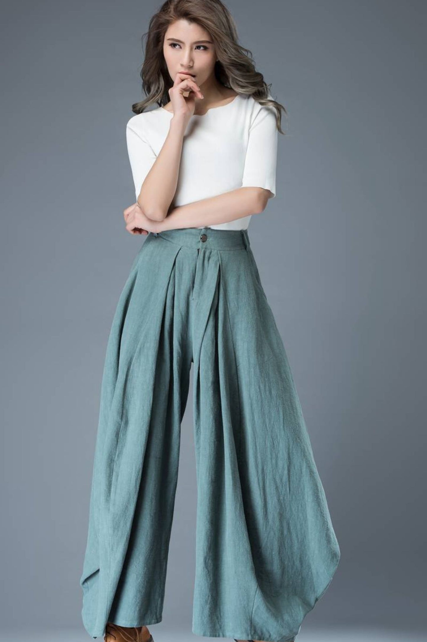palazzo pants, Wide leg pants, linen pants woman C835