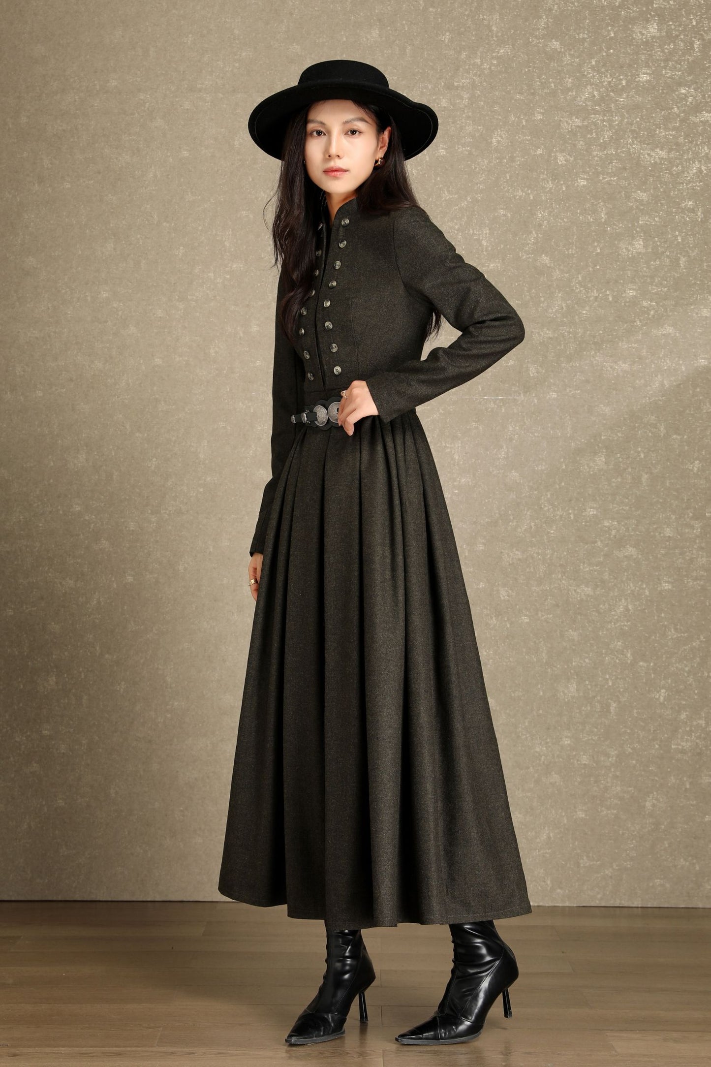Womens Winter Wool Maxi Dress C4642