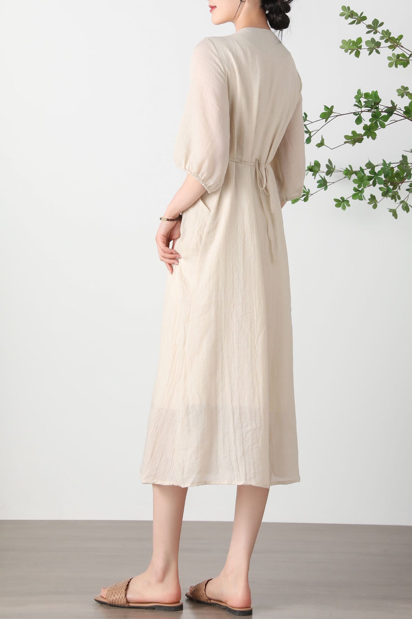 Summer Beige Long Dress C3253