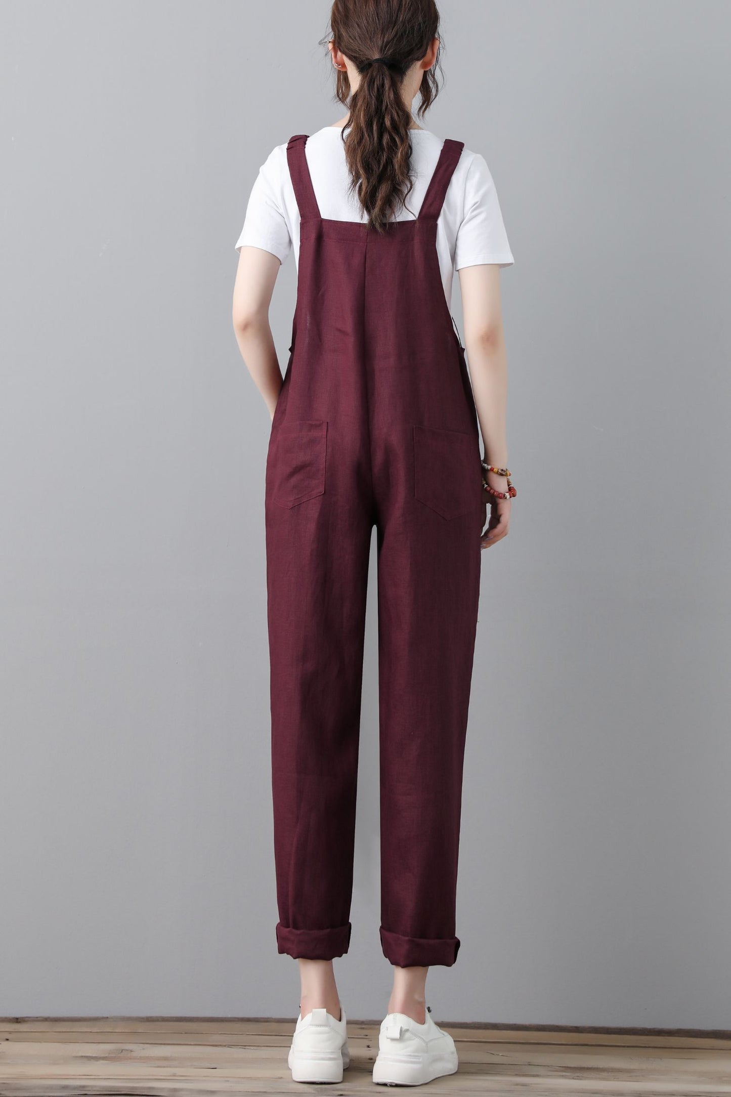 Burgundy spring plus size jumpsuits C2308
