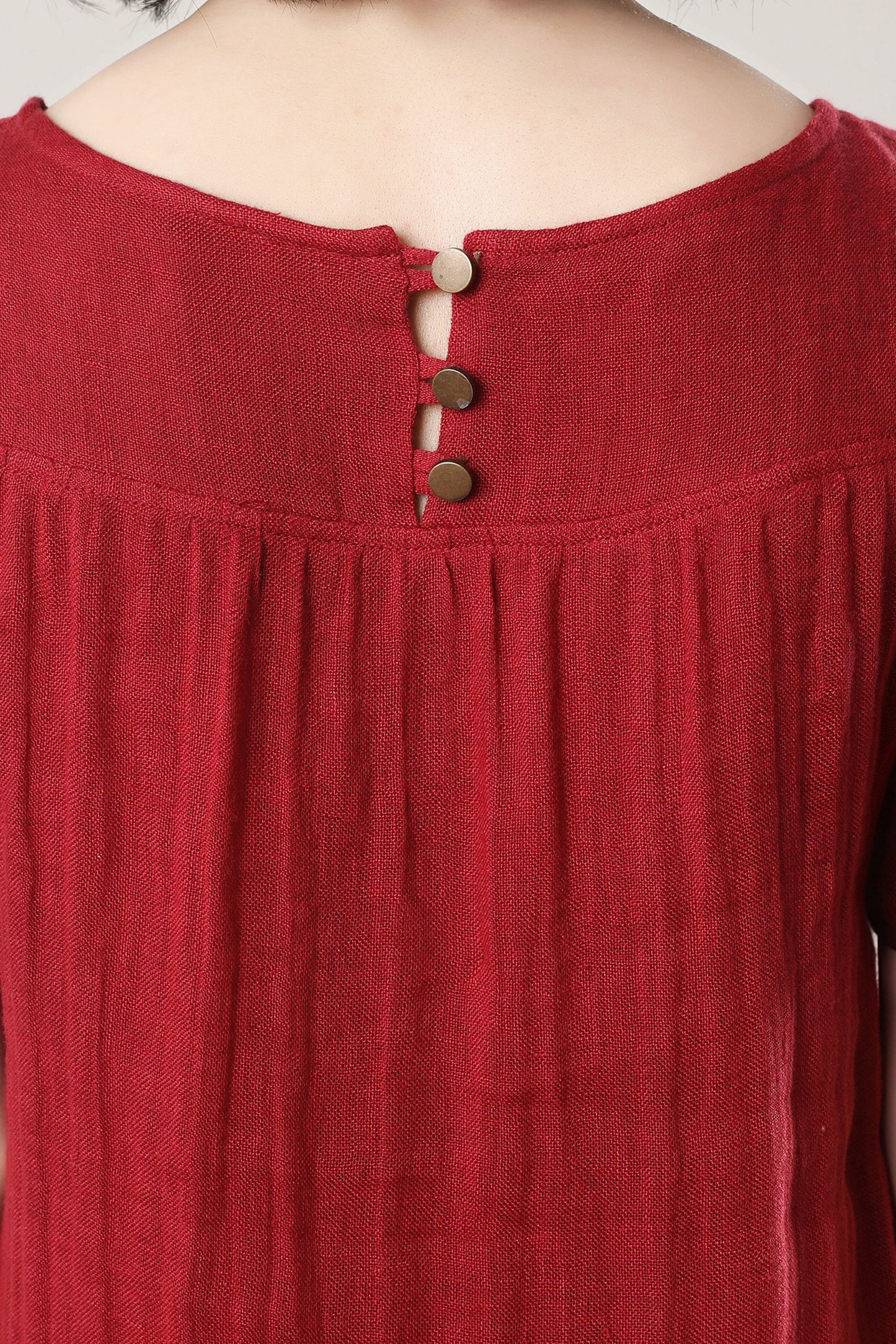 Maxi summer loose fit Linen dress for women c4776