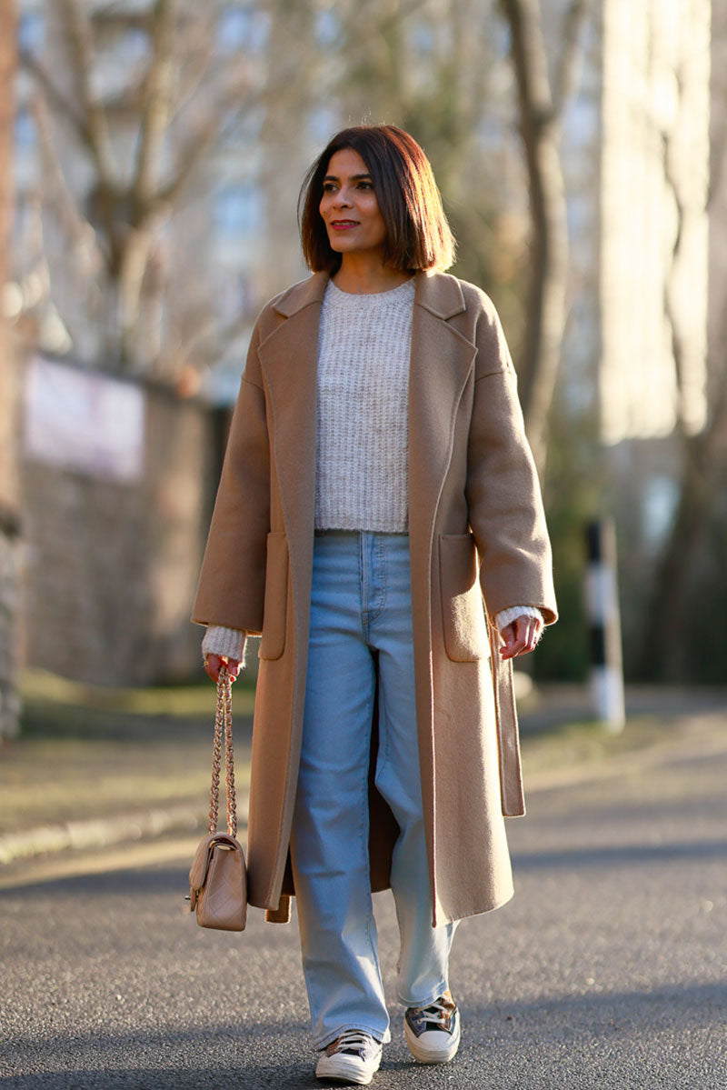 Winter Warm Belted Wool Coat C3822