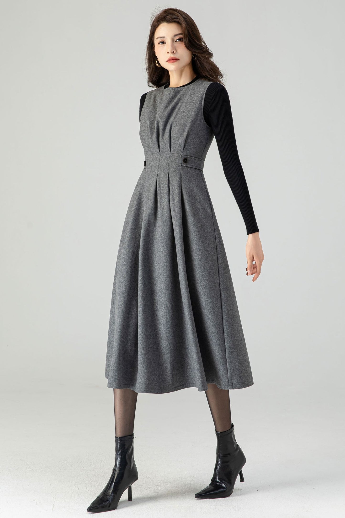 Womens Winter Midi Wool Dress C3618-Size XS US2 #CK2301268