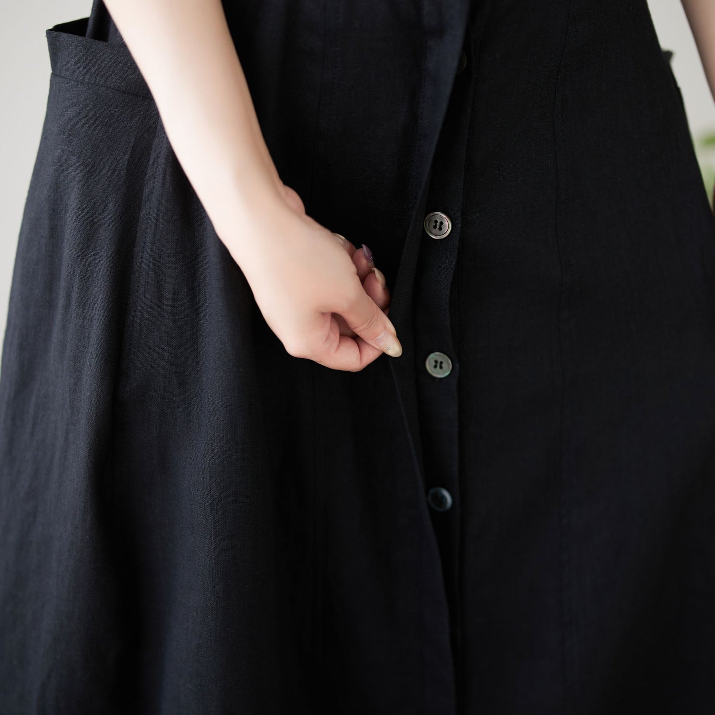 Casual Linen Skirt with pockets c4896