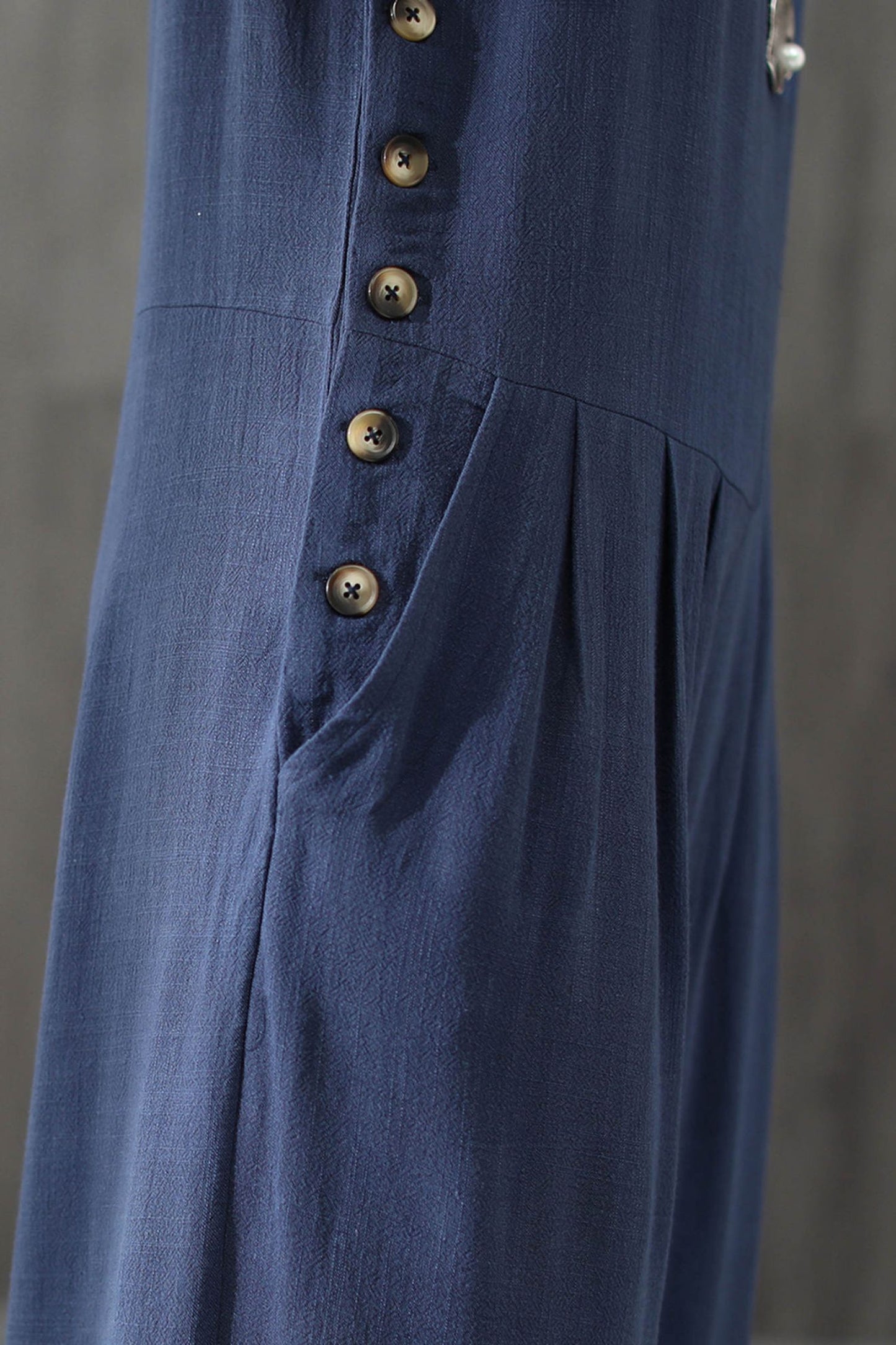 Blue Casual Linen Jumpsuits C1946