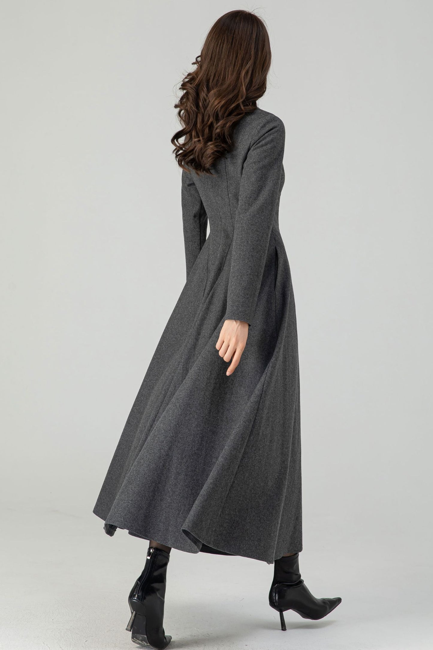 Winter Wool Gray Dress C4317