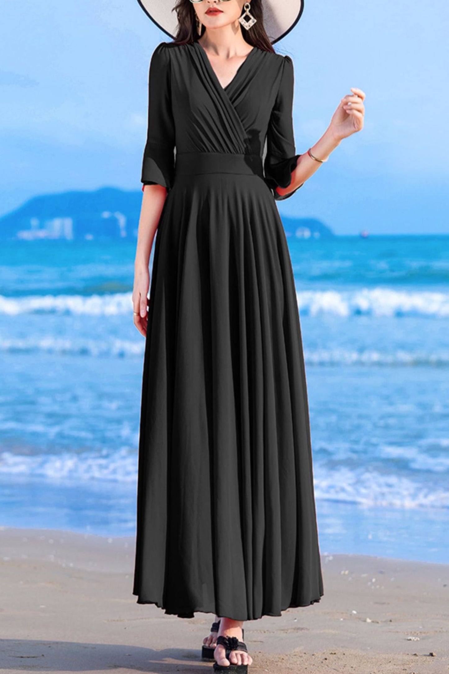 summer new long chiffon dress C4034