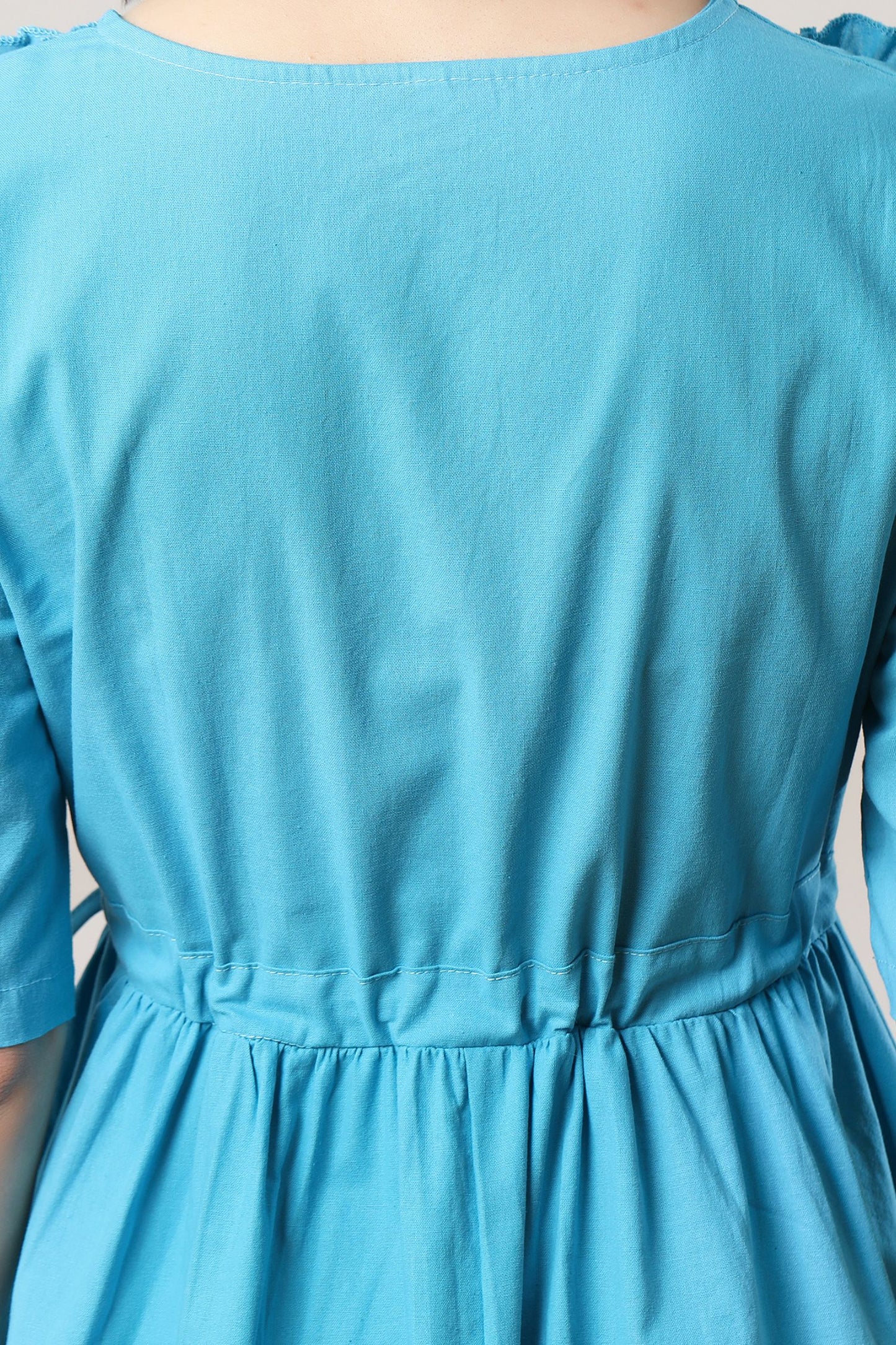 Women's Blue Linen Dress C3288