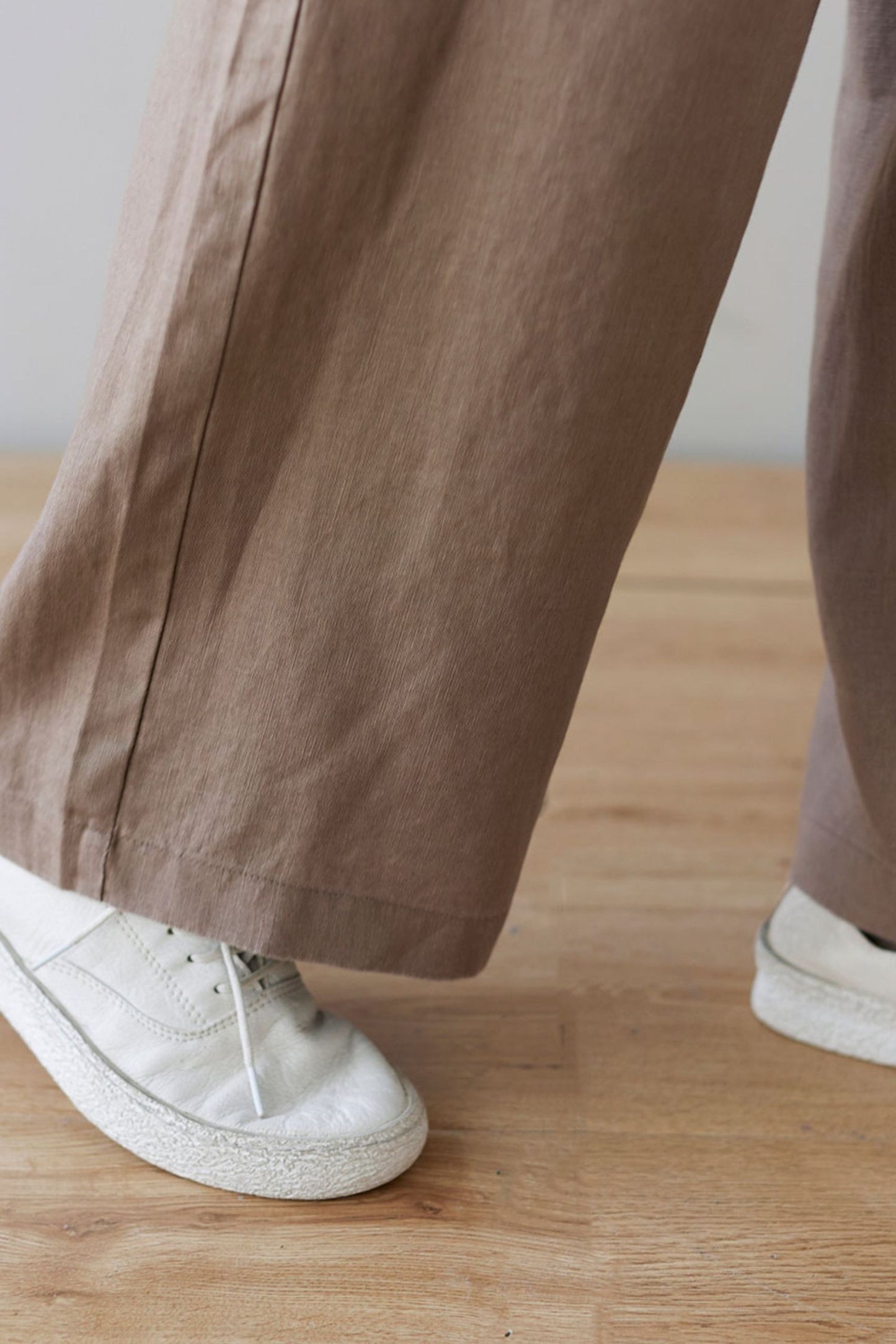 Elastic waist wide leg linen pants for women C2133