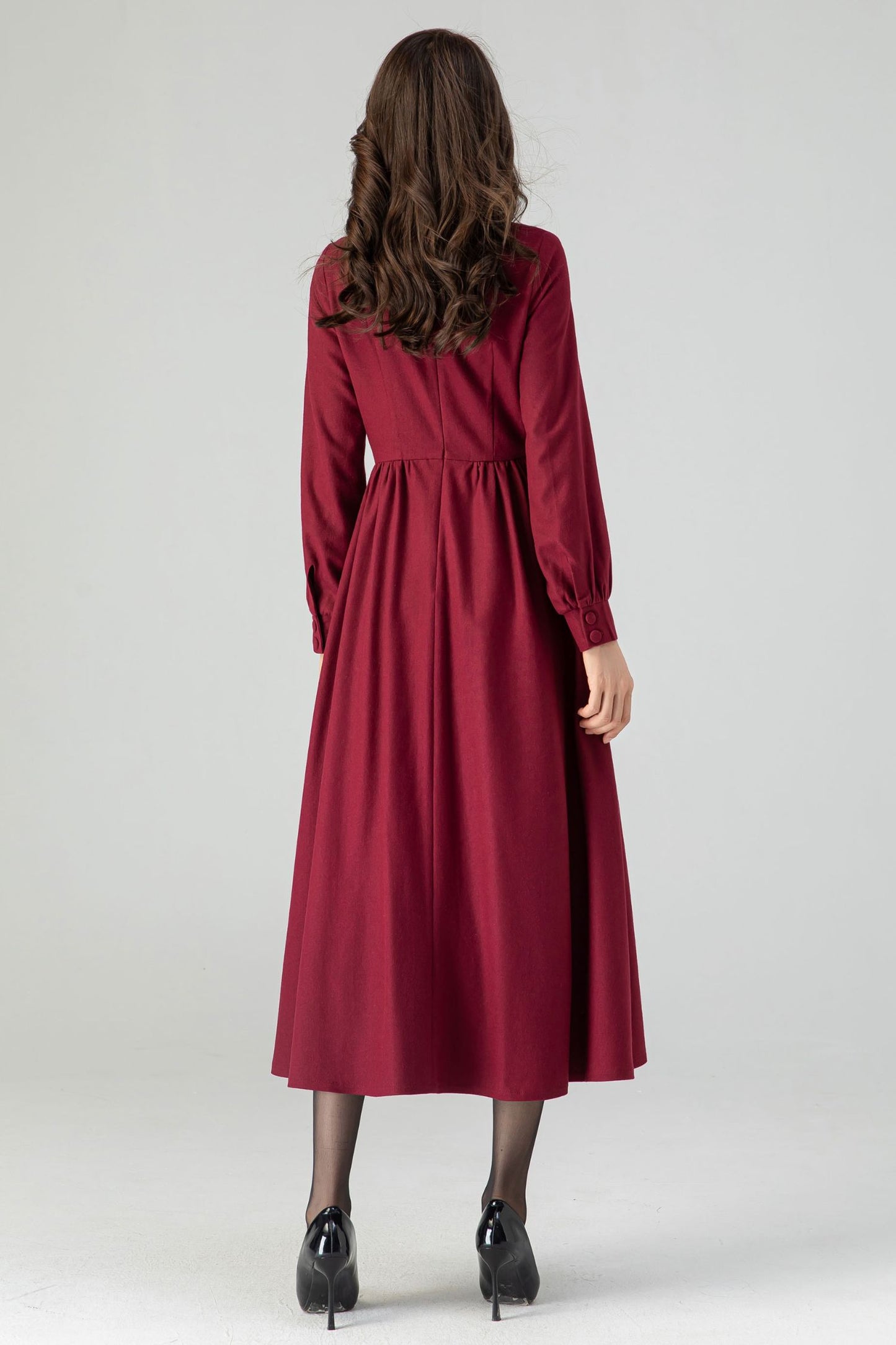 Burgundy Fit and Flare Dress C3608 -Size XS us0 #CK2301041