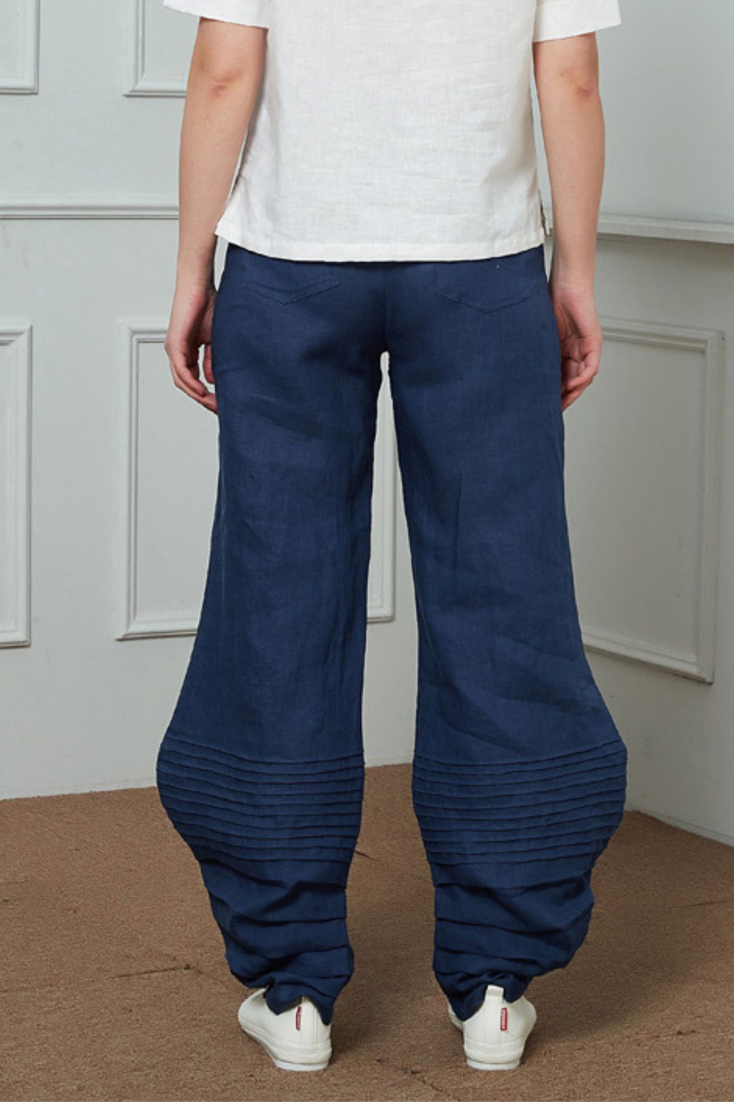 Blue Linen Casual pants C1454