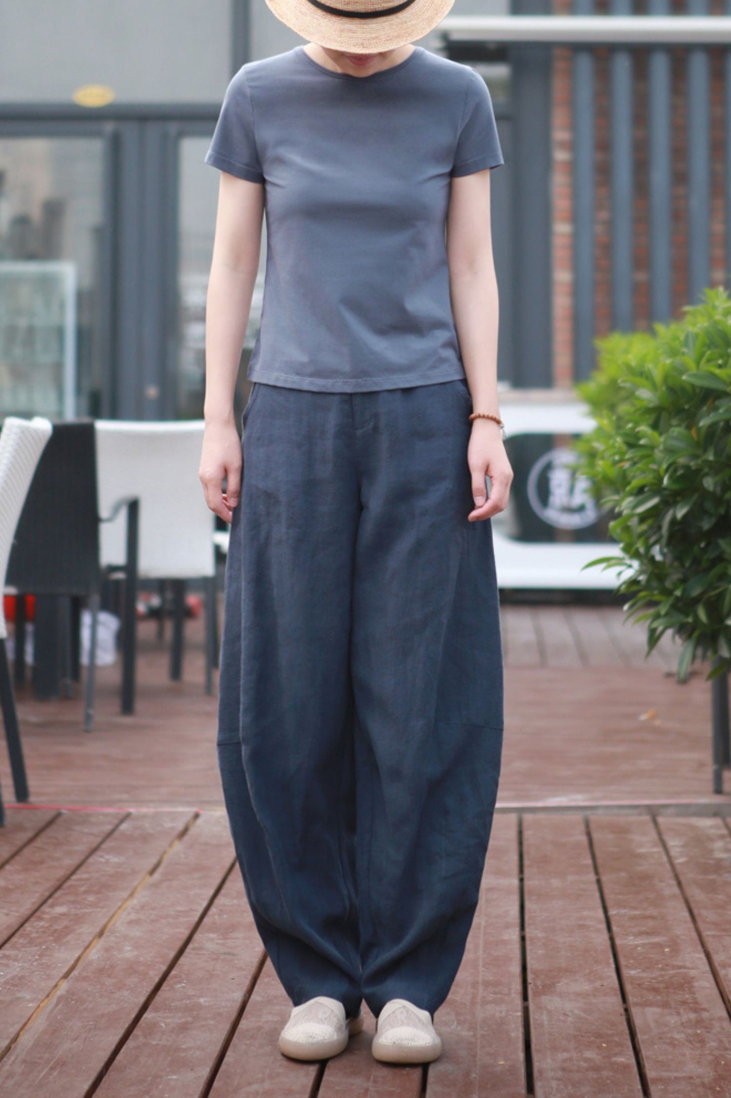 Spring and summer linen lantern pants L0613