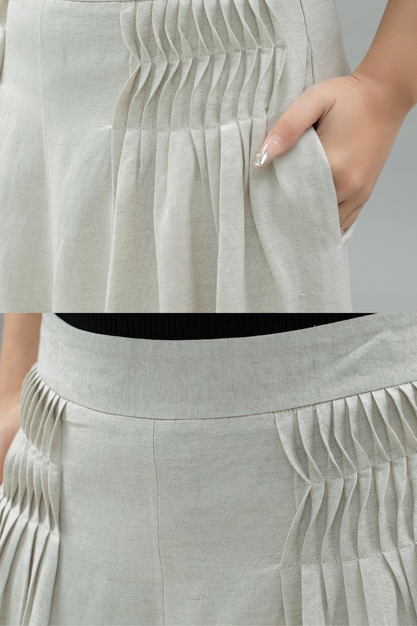 White Wide Leg Linen Palazzo Pant C4743