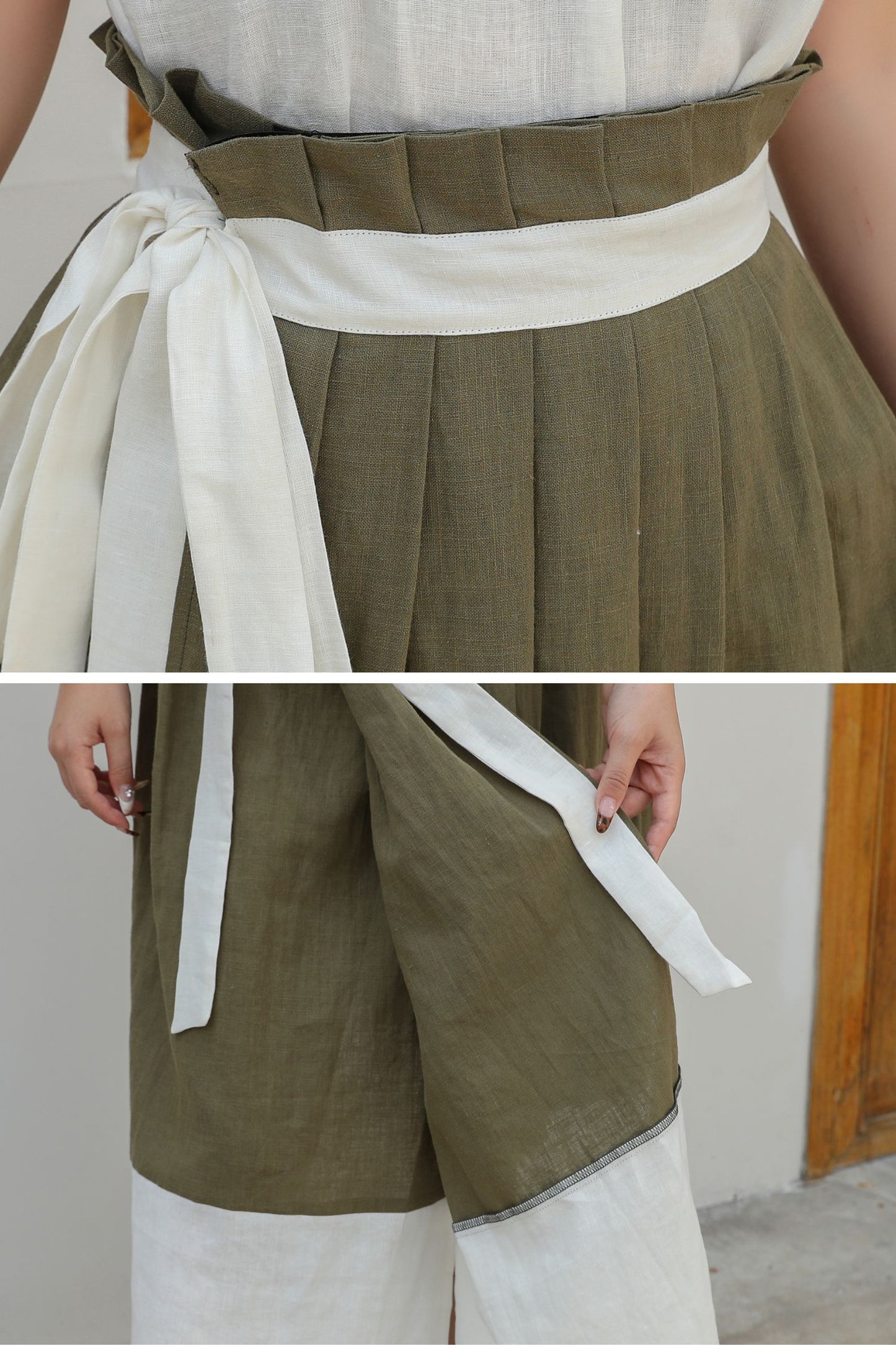 Womens Wrap Linen Maxi Skirt c4835