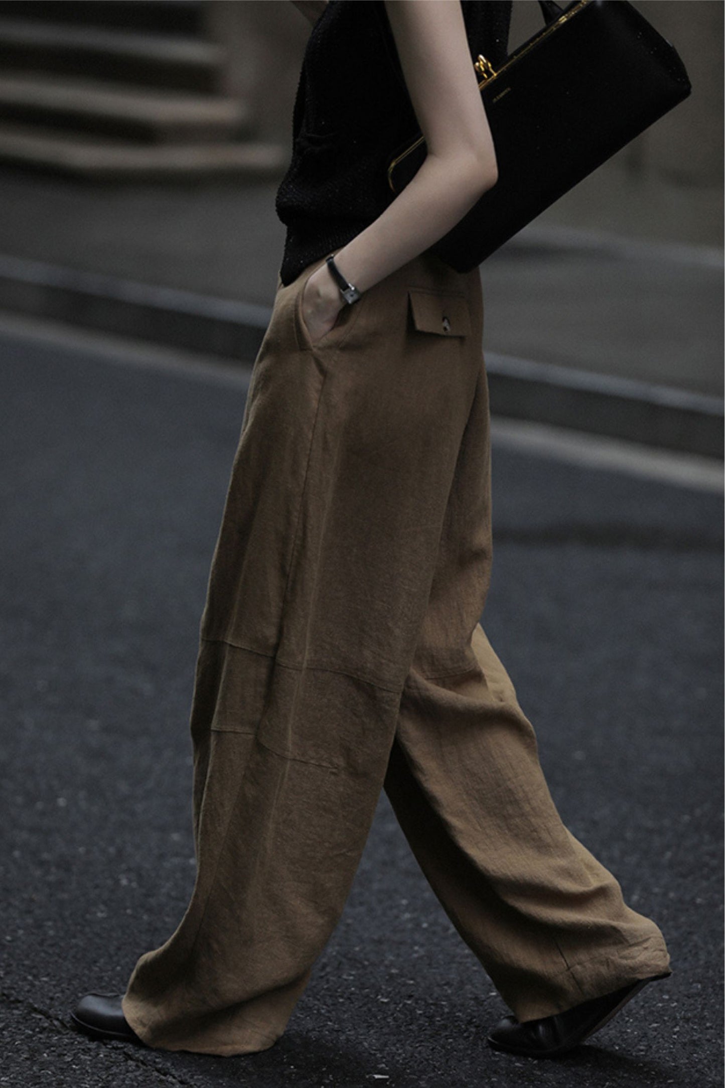 Womens linen lantern pants L0612
