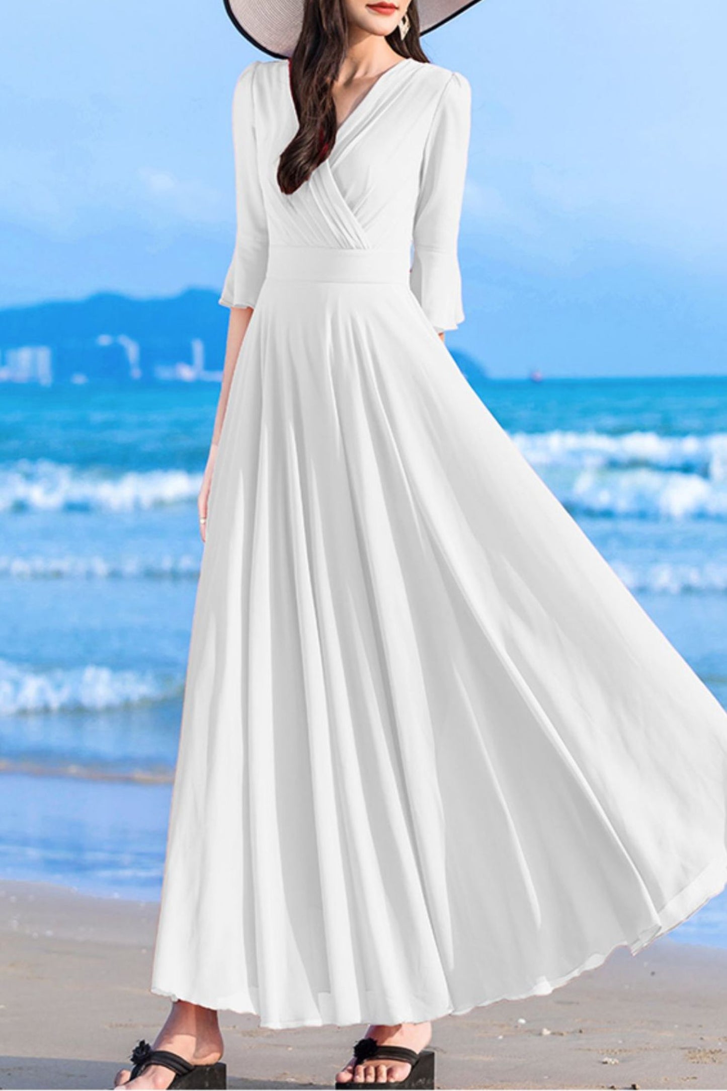 summer new long chiffon dress C4034