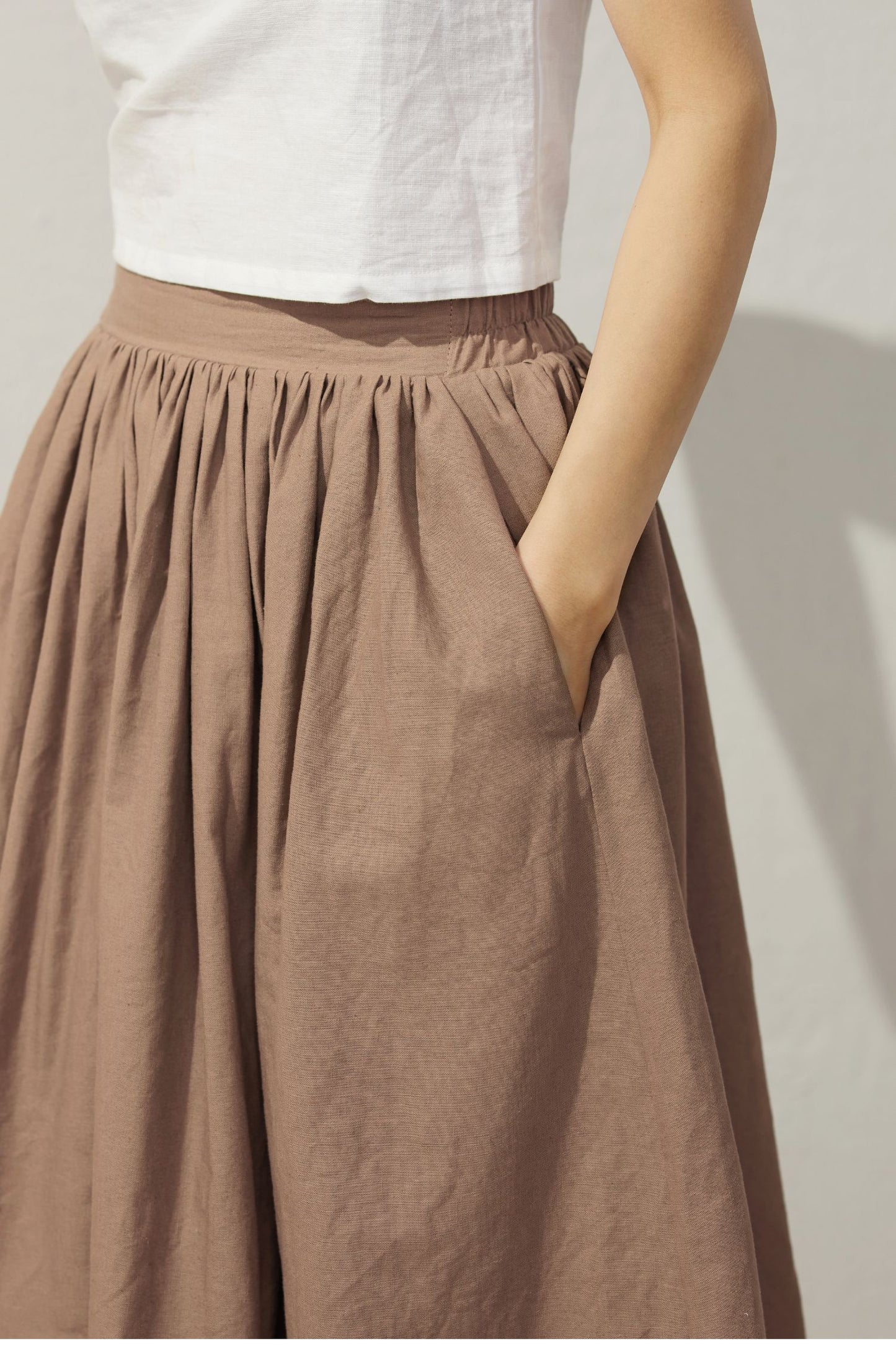 Loose fit summer Linen skirt C3943