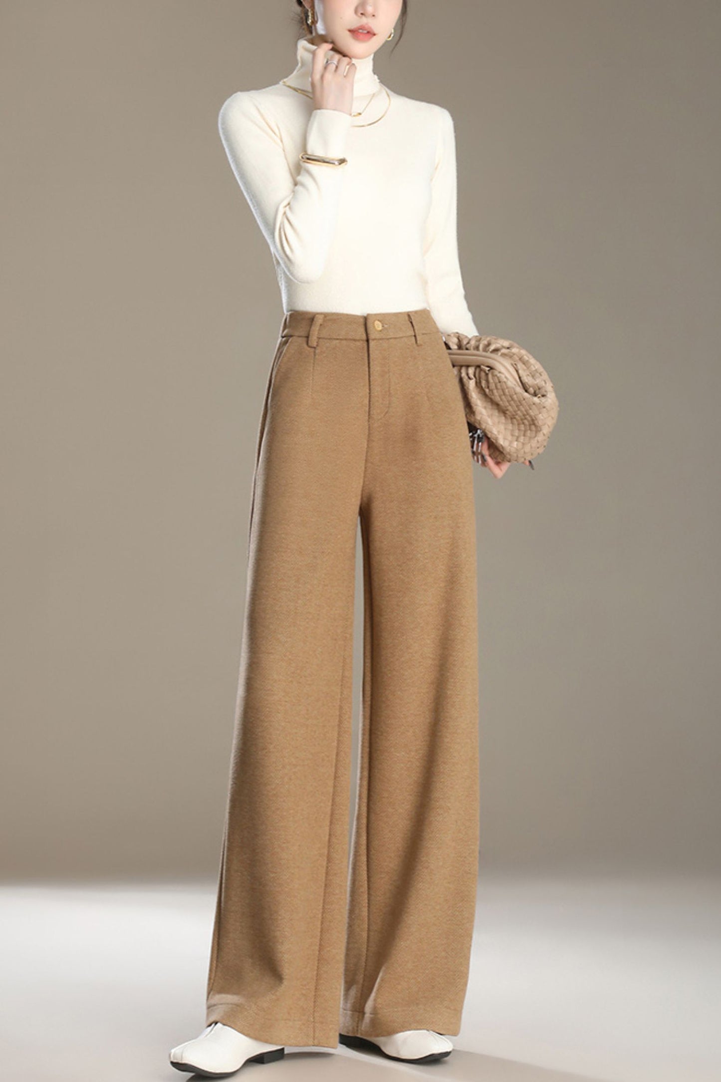 Wide leg autumn/winter wool pants c5092