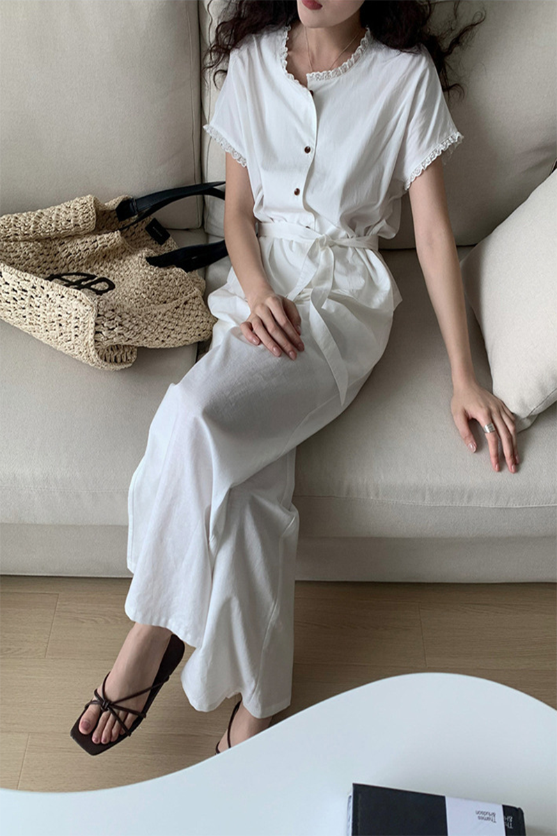 Summer Lace Short Sleeved Shirt C3332