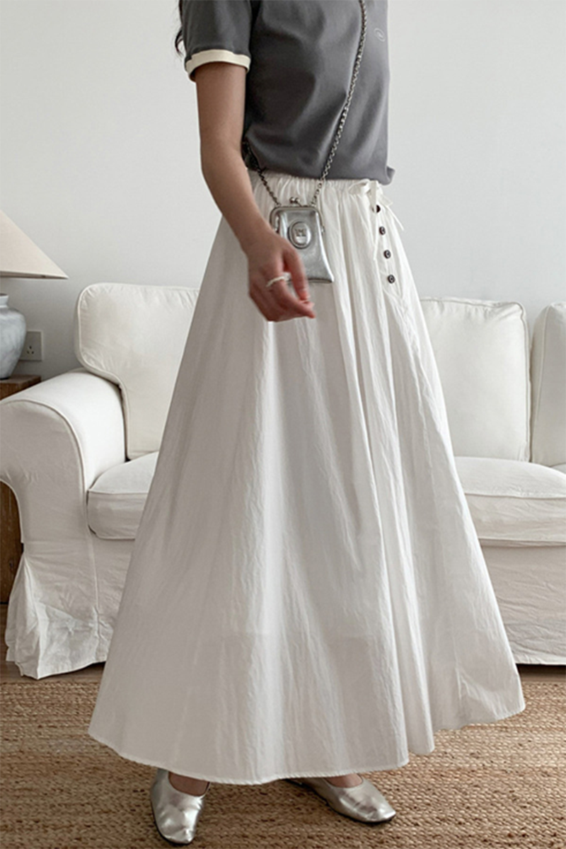 Women's white midi skirt C3341
