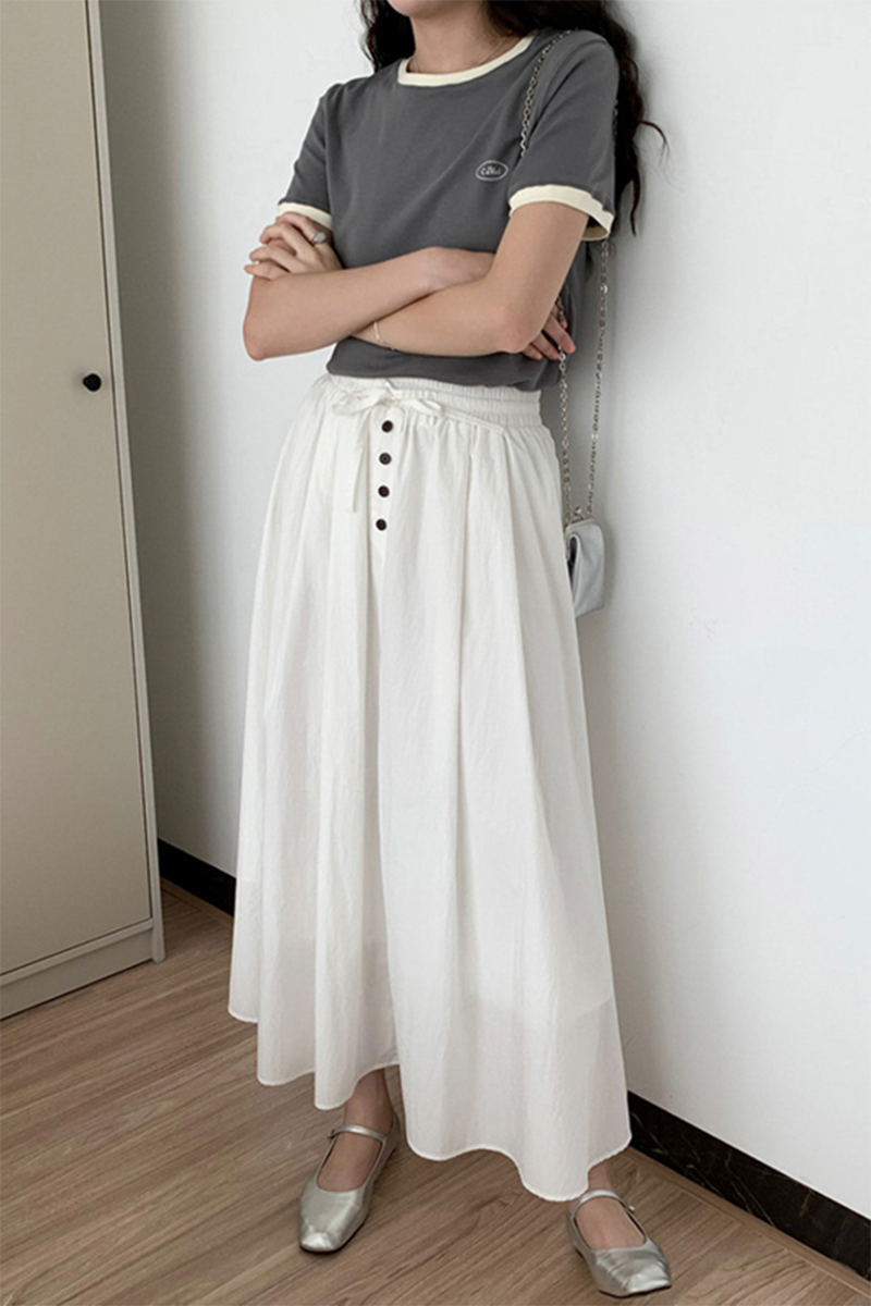 Women's white midi skirt C3341