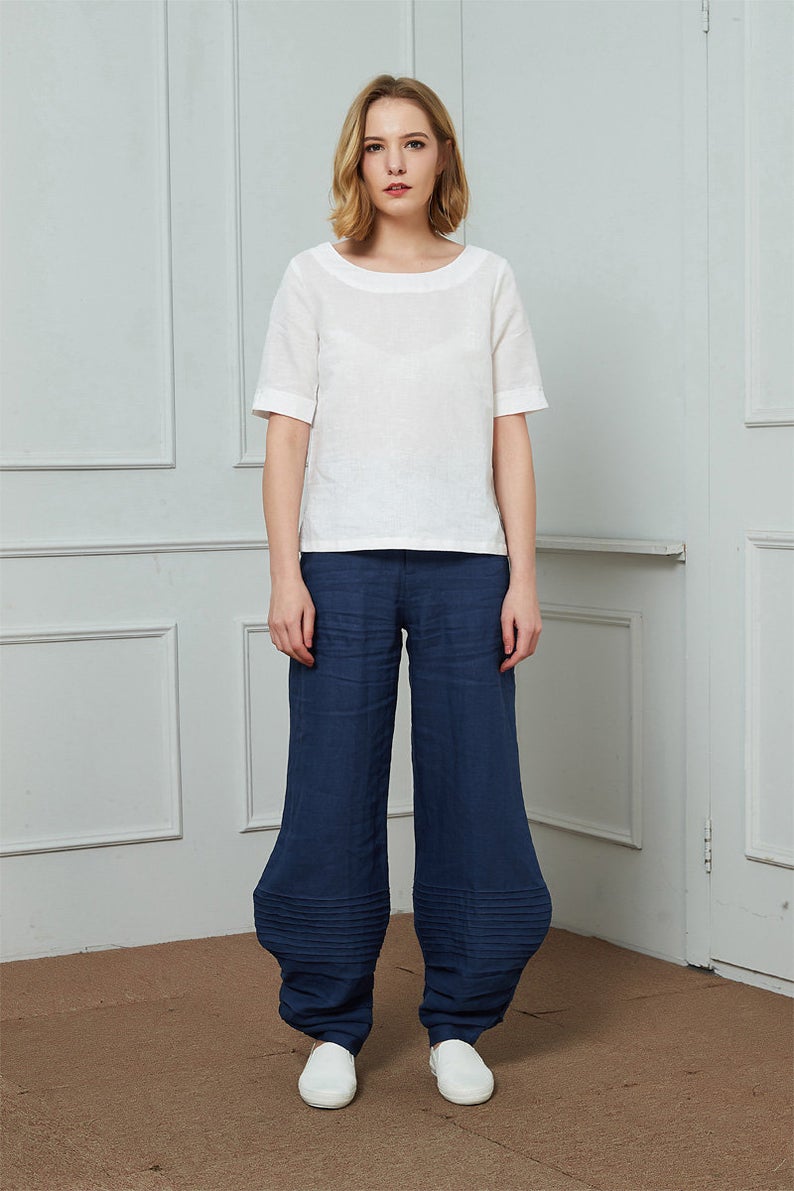 Linen shirt, Short Sleeves shirt, Casual Linen Shirt C1728