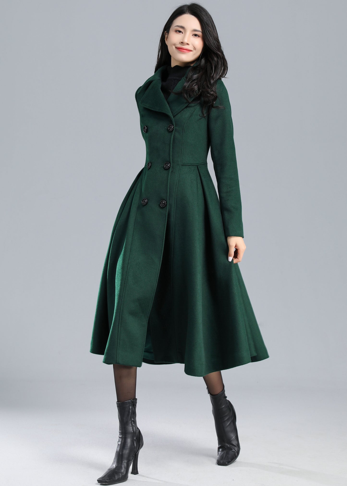Vintage Inspired Swing Long Princess Coat C4403