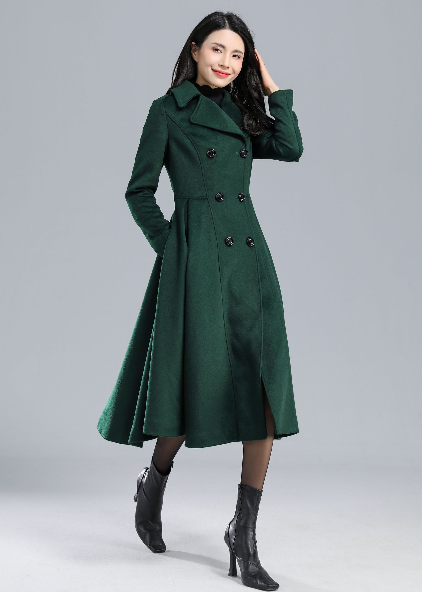 Vintage Inspired Swing Long Princess Coat C4403