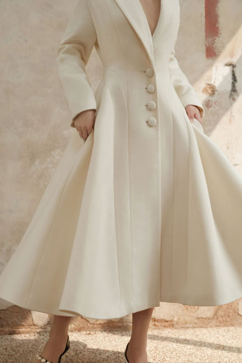 white princess winter long wool coat c3742