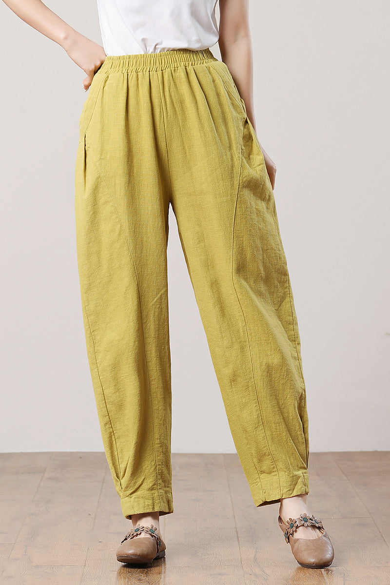 Women's Long Casual Linen Pants C3284-Size S #CK2300485