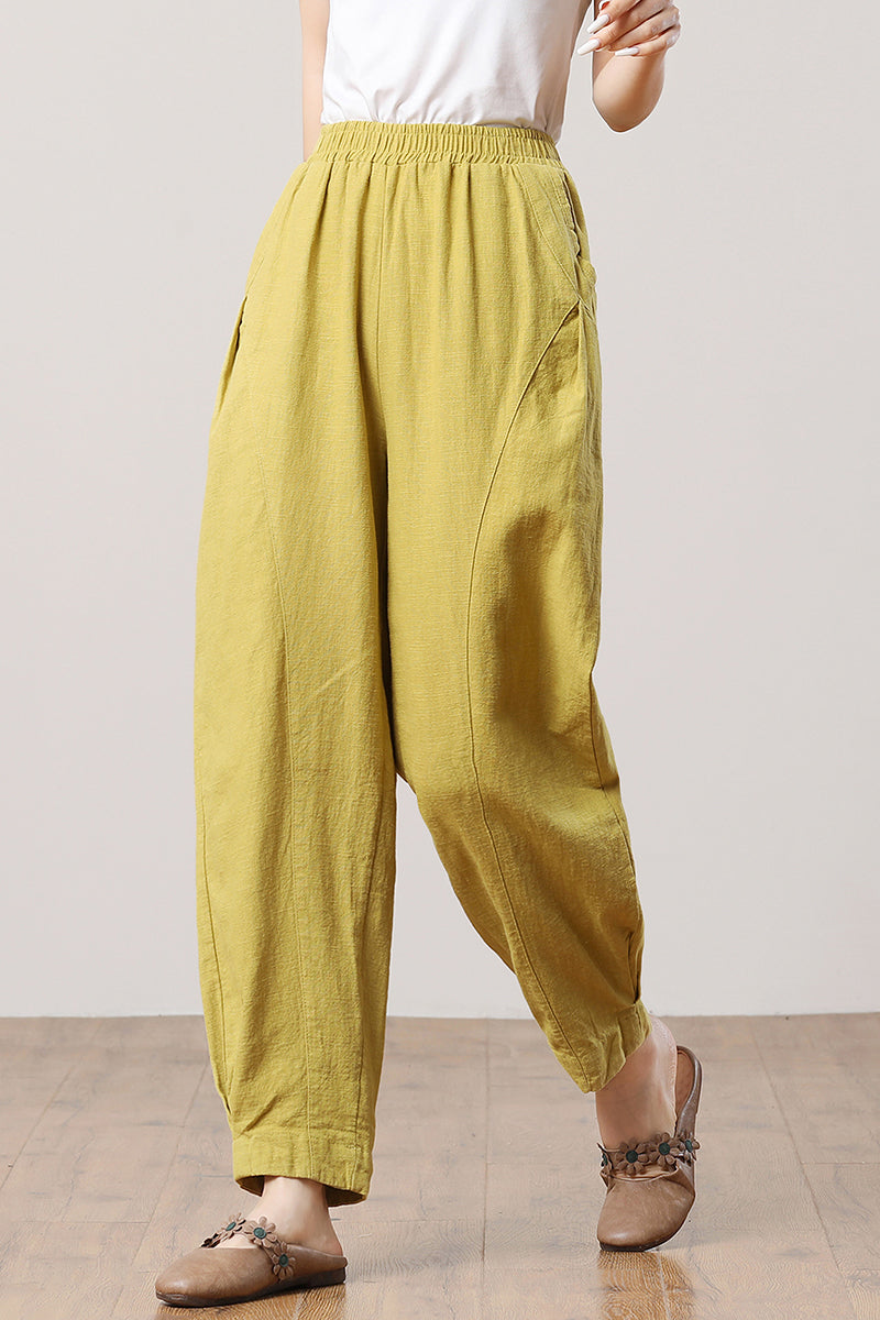 Women's Long Casual Linen Pants C3284-Size S #CK2300485
