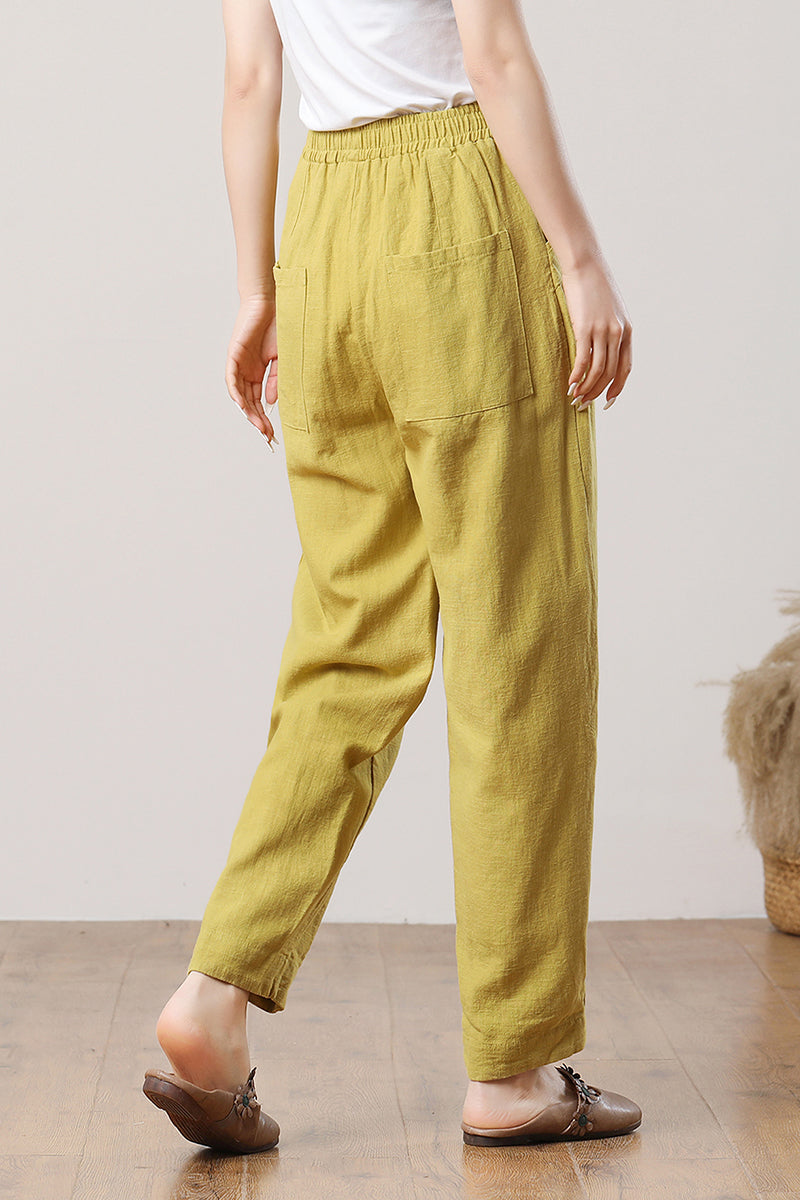 Women's Long Casual Linen Pants C3284-Size S #CK2300485