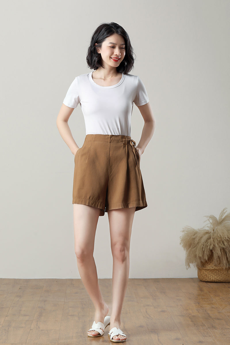 Natural Brown Marble Women's Shorts