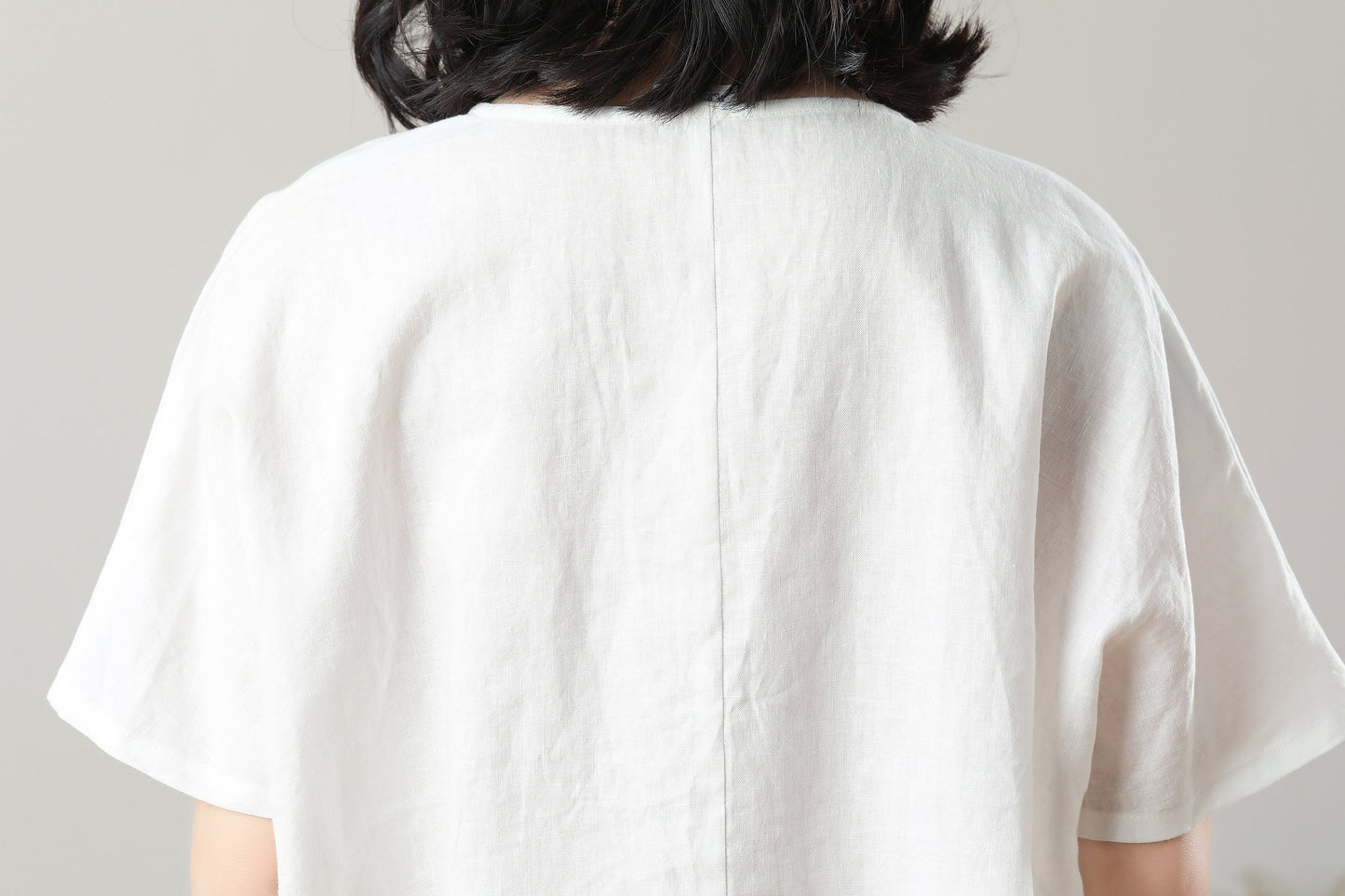 Women's Asymmetrical Linen Tops C3214-Size M #CK2300128