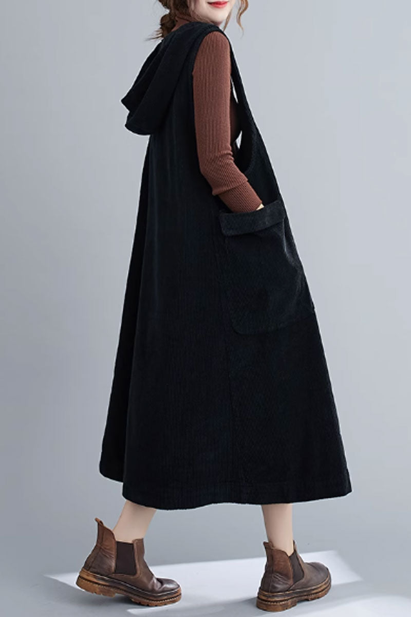 Loose fitting corduroy dress for women C3821