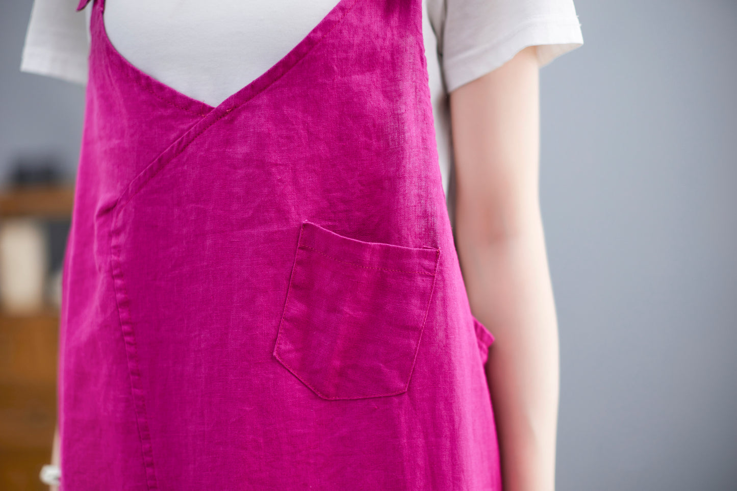 Linen loose fit dress women C2256