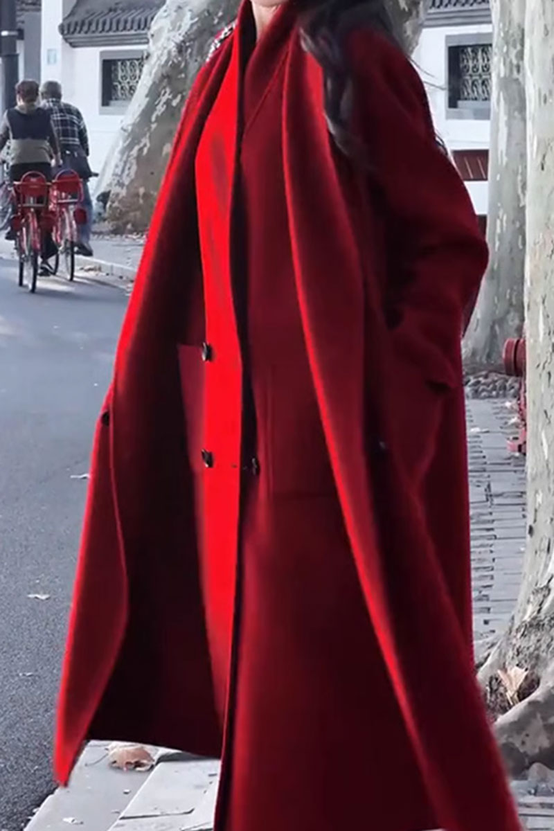 two layers womens winter wool coat C3836