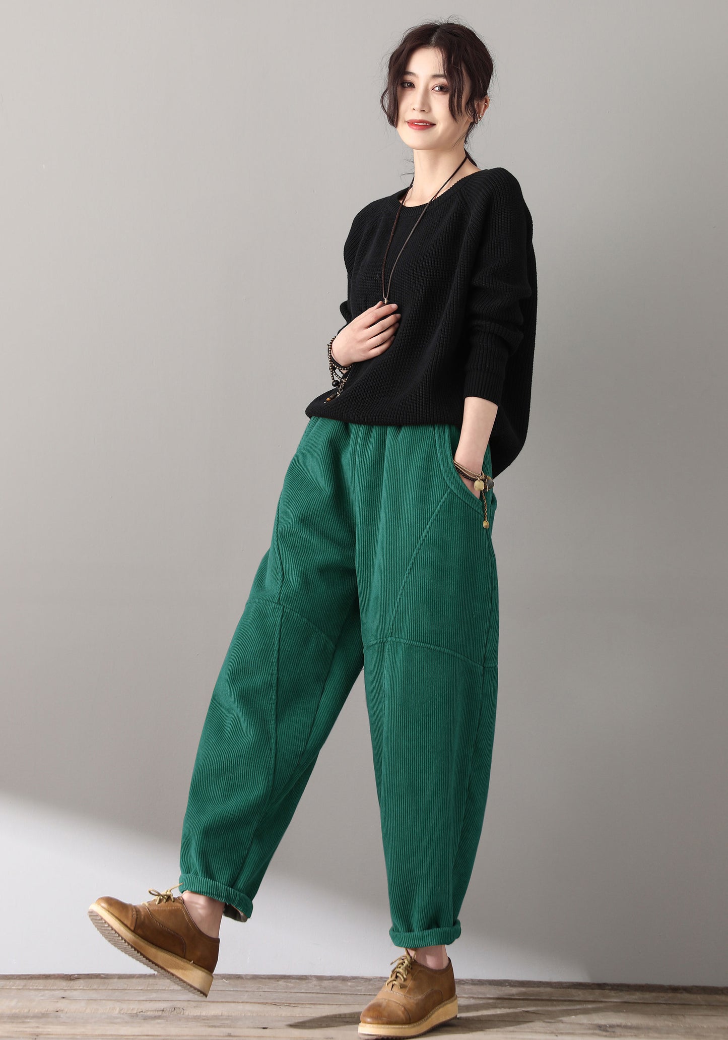 Women Retro Loose Corduroy Pants C5139