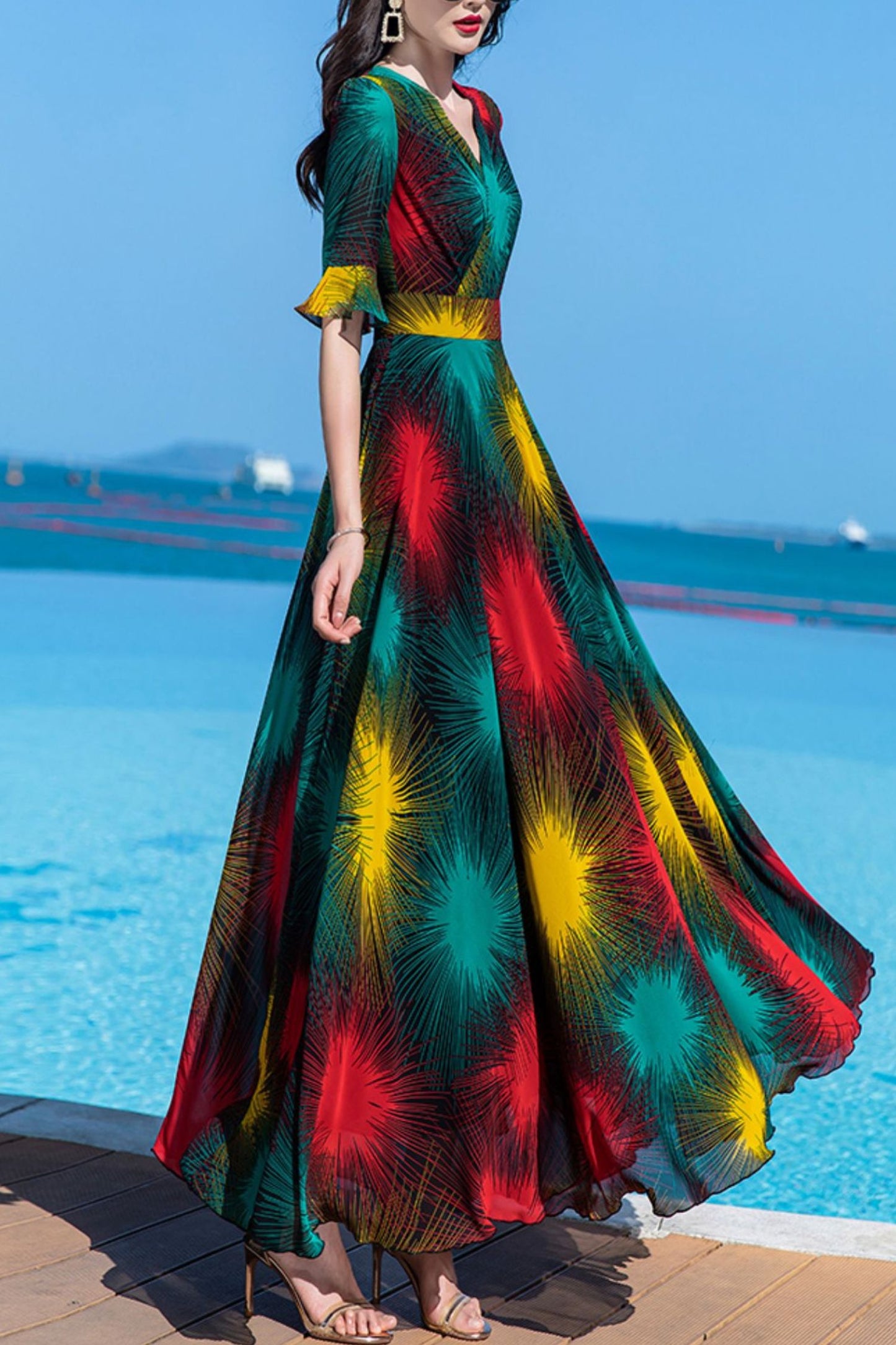 summer new chiffon dress women C4029